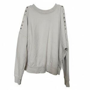 All Saints Cream / Off White Ribbed Swaetshirt - Small